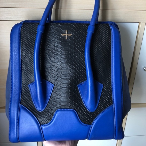 Pour La Victoire Handbags - Royal Blue and Black Purse / Bag